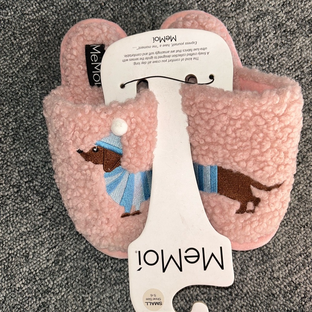 Pink women Slippers with Dachshund Design